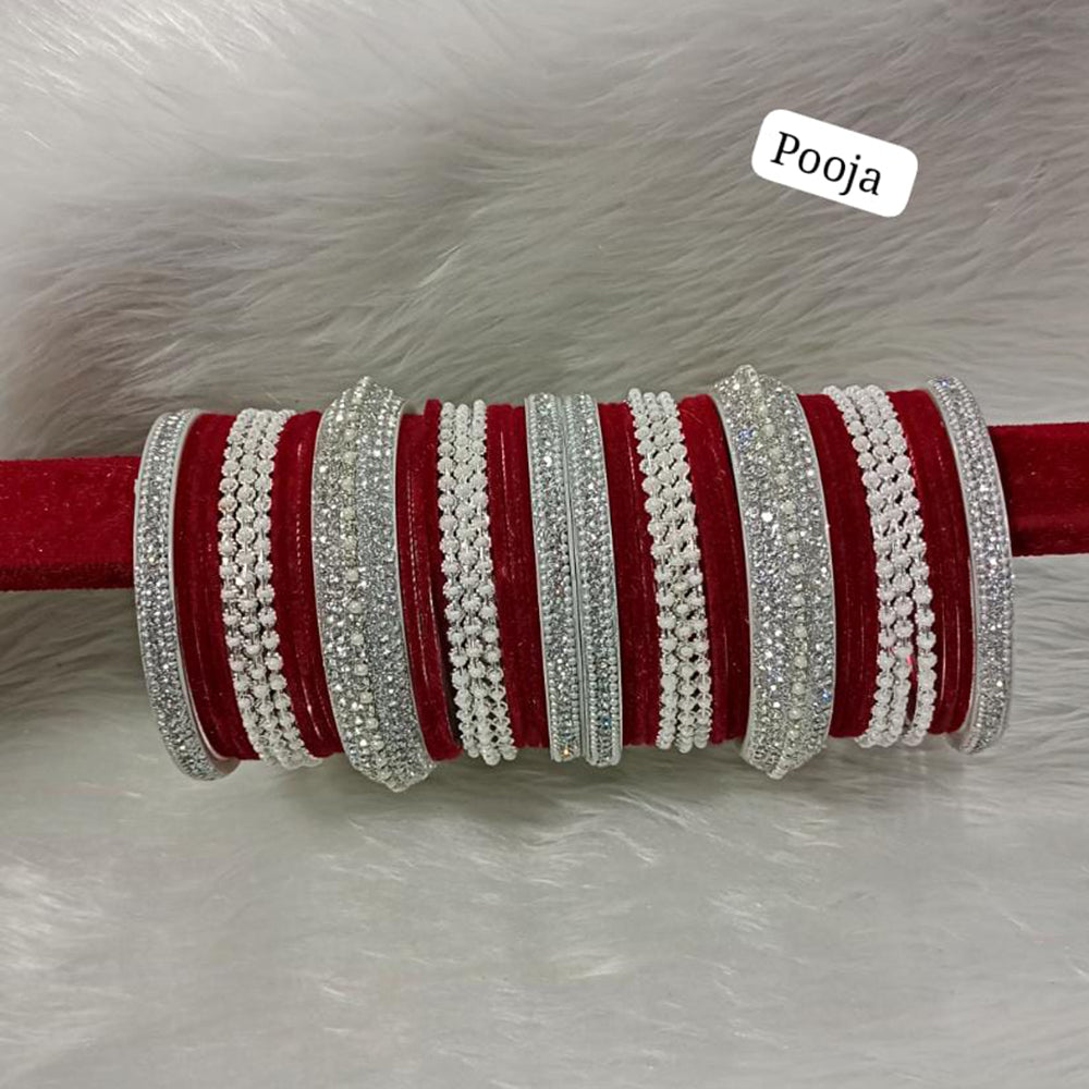 Pooja Bangles Silver Plated Bangle Set