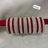 Pooja Bangles Silver Plated Bangle Set