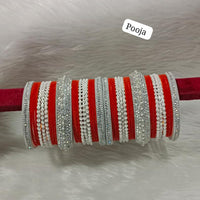Pooja Bangles Silver Plated Bangle Set