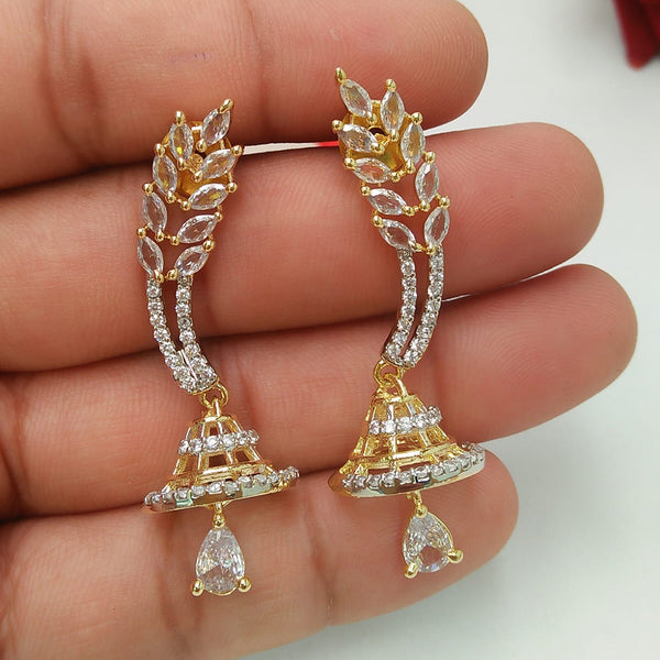 Pooja Bangles Gold Plated Austrian Stone Dangler Earrings