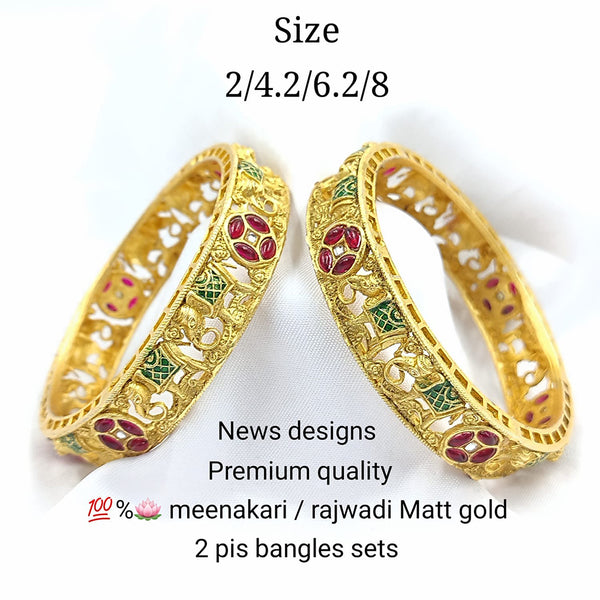 Pooja Bangles Gold Plated Meenakari Bangle Set