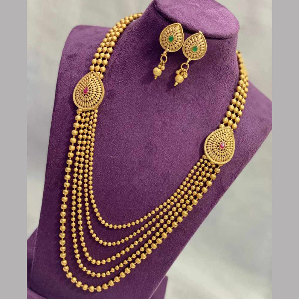Pooja Bangles Gold Plated Long Necklace Set
