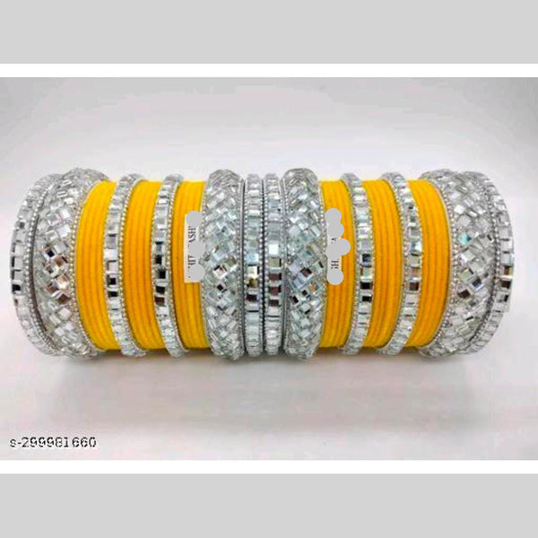 Pooja Bangles Silver Plated Velvet Bangles Set