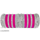 Pooja Bangles Silver Plated Velvet Bangles Set