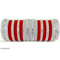 Pooja Bangles Silver Plated Velvet Bangles Set