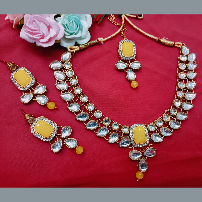 Pooja Bangles Gold Plated Crystal Stone Necklace Set