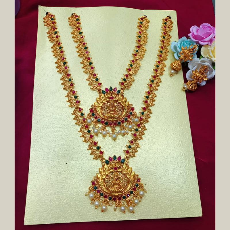 Pooja Bangles Gold Plated Double Necklace Set