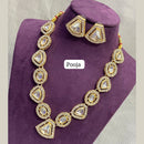 Pooja Bangles Gold Plated Crystal Stone Necklace Set