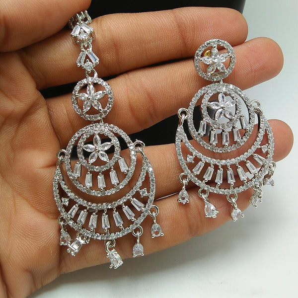 Pooja Bangles Silver Plated Dangler Earrings