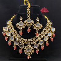 Pooja Bangles Gold Plated Kundan Stone Necklace Set