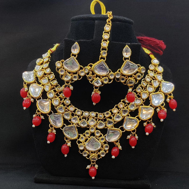 Pooja Bangles Gold Plated Kundan Stone Necklace Set