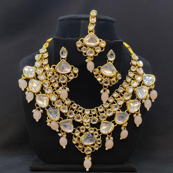 Pooja Bangles Gold Plated Kundan Stone Necklace Set