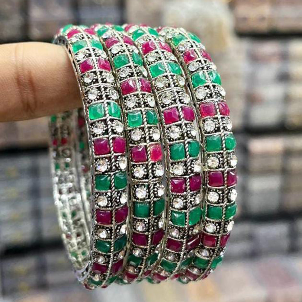 Pooja Bangles Oxidised Plated Bangles Set – JewelEMarket
