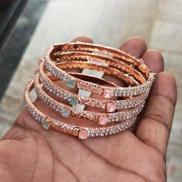 Pooja Bangles Rose Gold Plated Bangles Set