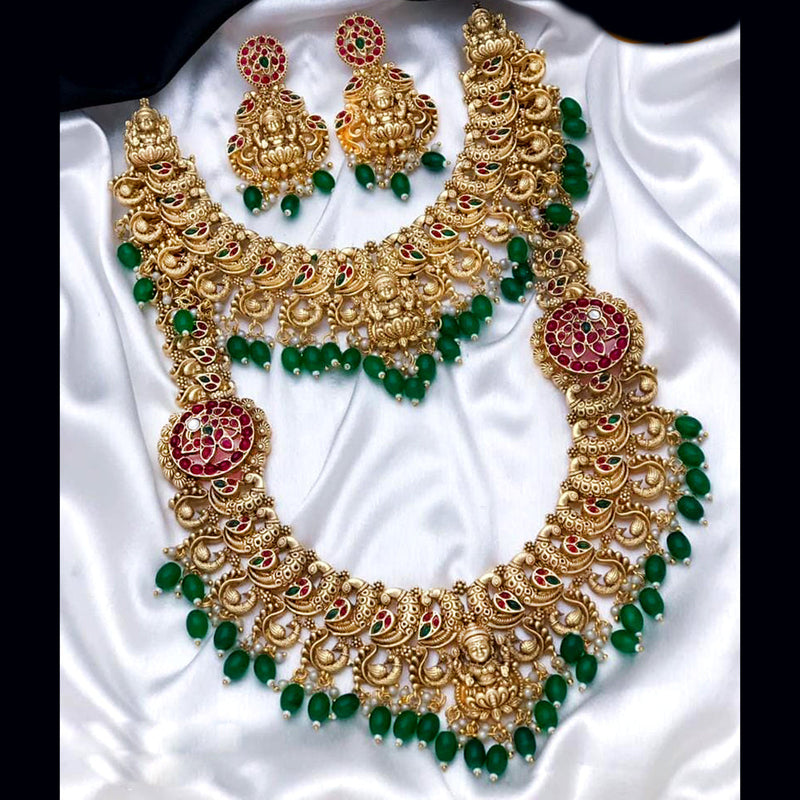 Pooja Bangles Gold Plated Double Necklace Set