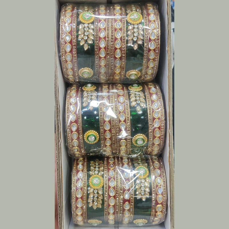 Pooja Bangles Gold Plated Kundan Bangle Set