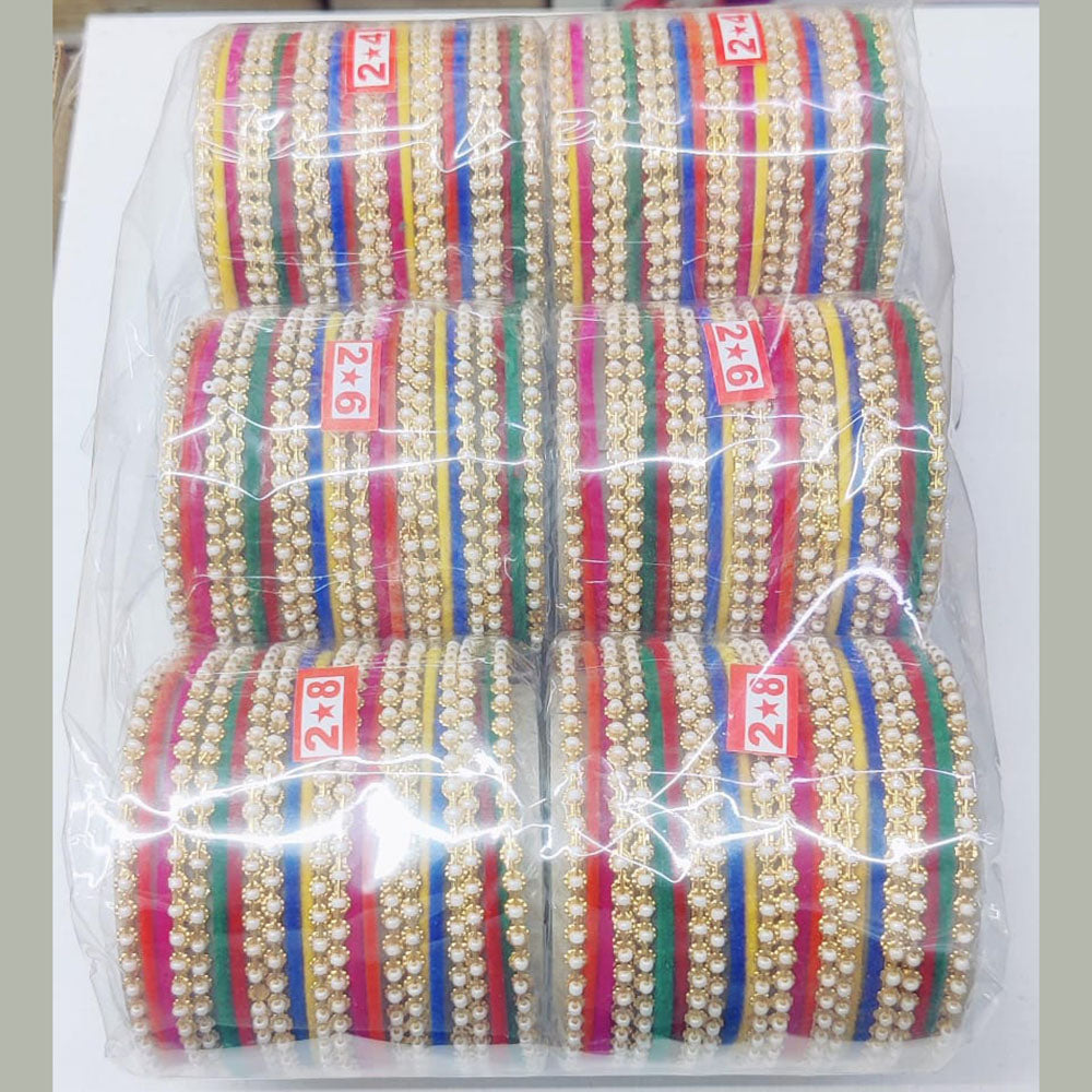 Pooja Bangles Gold Plated Pearl Bangle Set