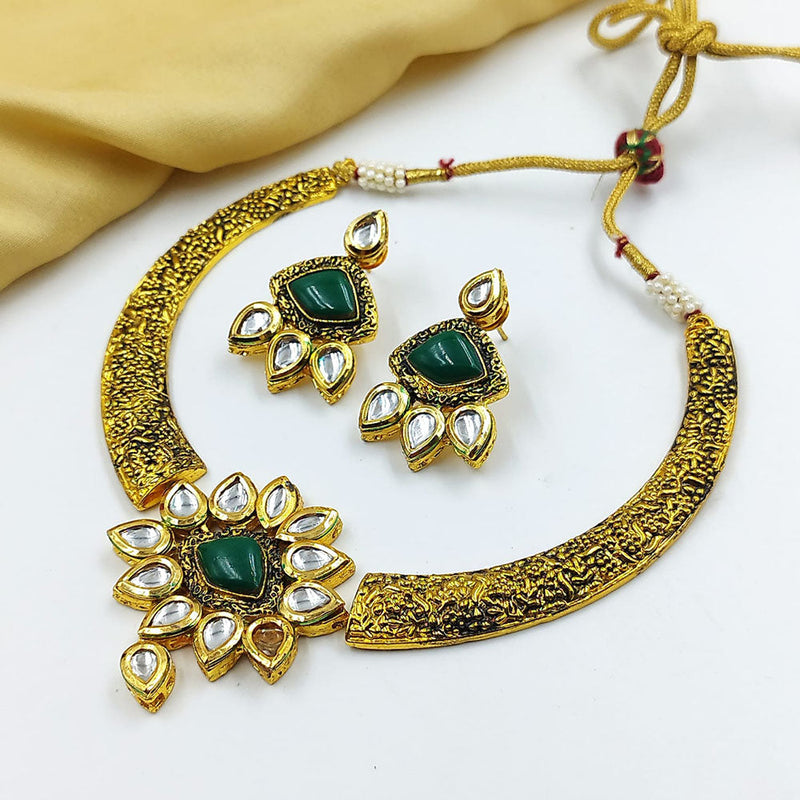 Pooja Bangles Gold Plated Kundan Necklace Set