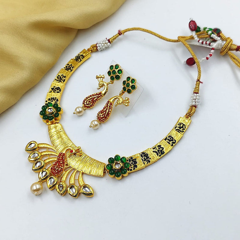 Pooja Bangles Gold Plated Kundan Necklace Set