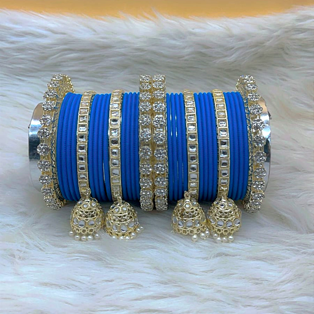 Pooja Bangles Gold Plated Kundan Stone Bangles Set