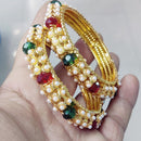 Pooja Bangles Gold Plated Pearl Bangles Set