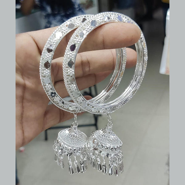 Pooja Bangles Silver Plated Bangles Set