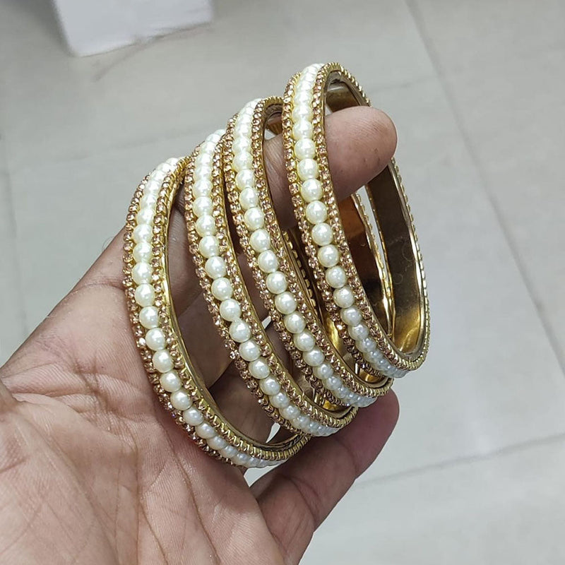 Pooja Bangles Gold Plated Pearl Bangles Set