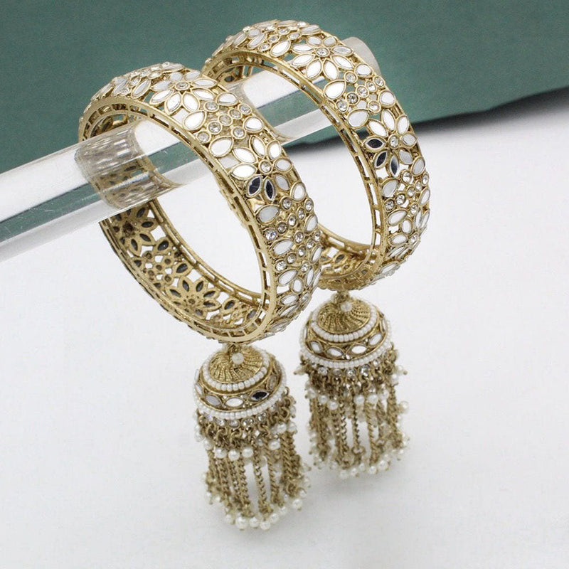 Pooja Bangles Gold Plated  Mirror Bangle Set