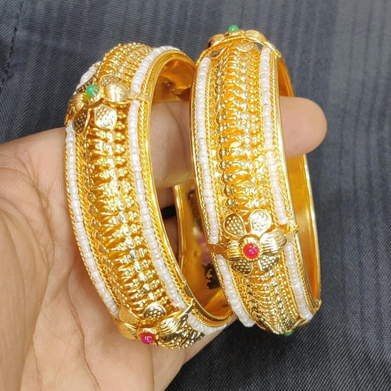 Pooja Bangles Gold Plated Pota Stone Bangles Set