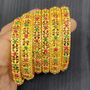 Pooja Bangles Gold Plated Pota Stone Bangles Set