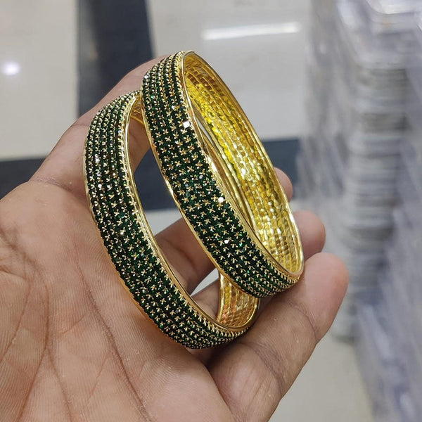 Pooja Bangles Gold Plated Austrian Stone Bangles Set