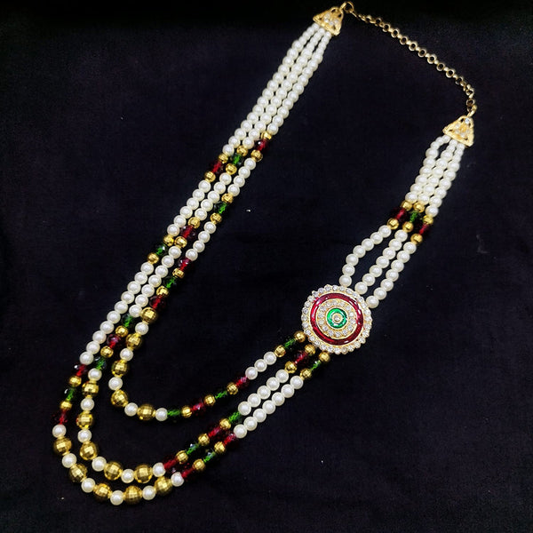 Pooja Bangles Gold Plated Pearl Long Necklace