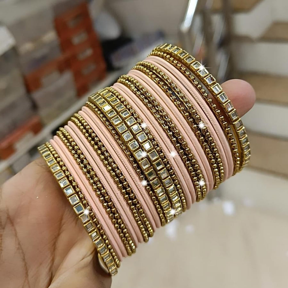 Pooja Bangles Gold Plated Kundan Bangle Set