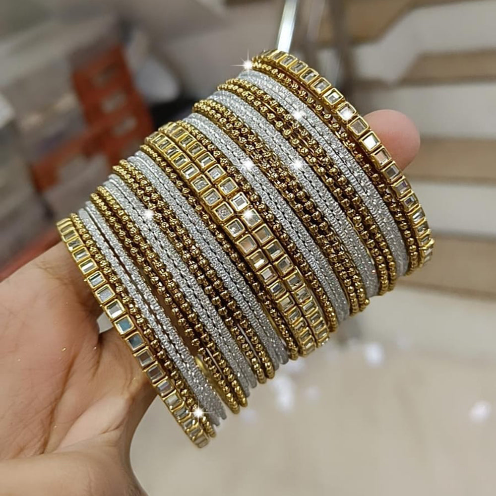 Pooja Bangles Gold Plated Kundan Bangle Set