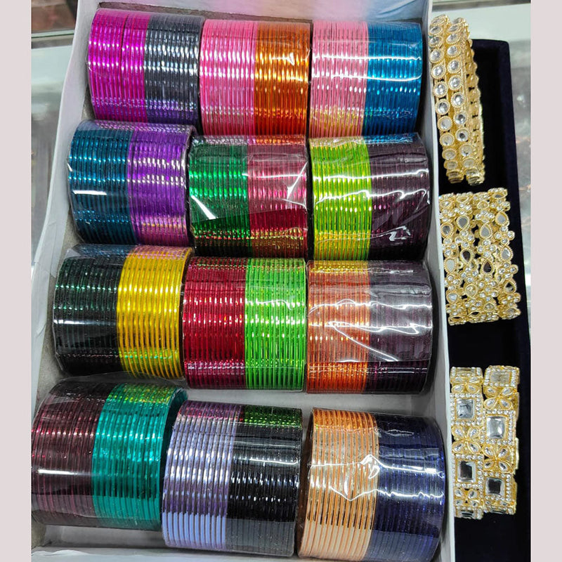 Pooja Bangles Metal Multi Colors Bangle Set