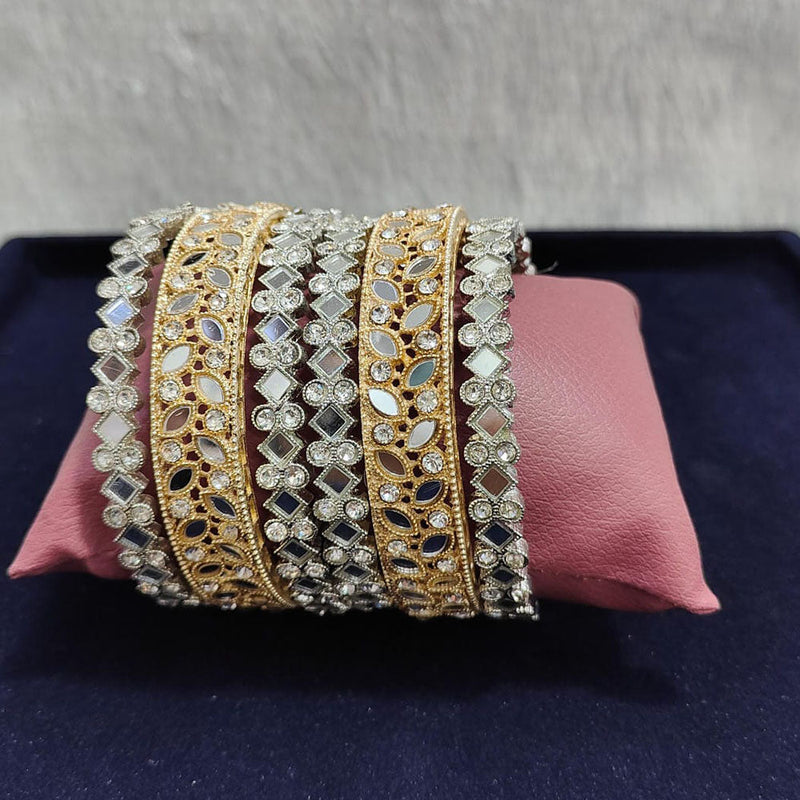 Pooja Bangles 2 Tone Plated Mirror Bangles Set