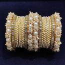 Pooja Bangles Gold Plated Mirror And Pearls Bangles Set