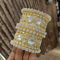 Pooja Bangles Gold Plated Austrian Stone  Bangle Set