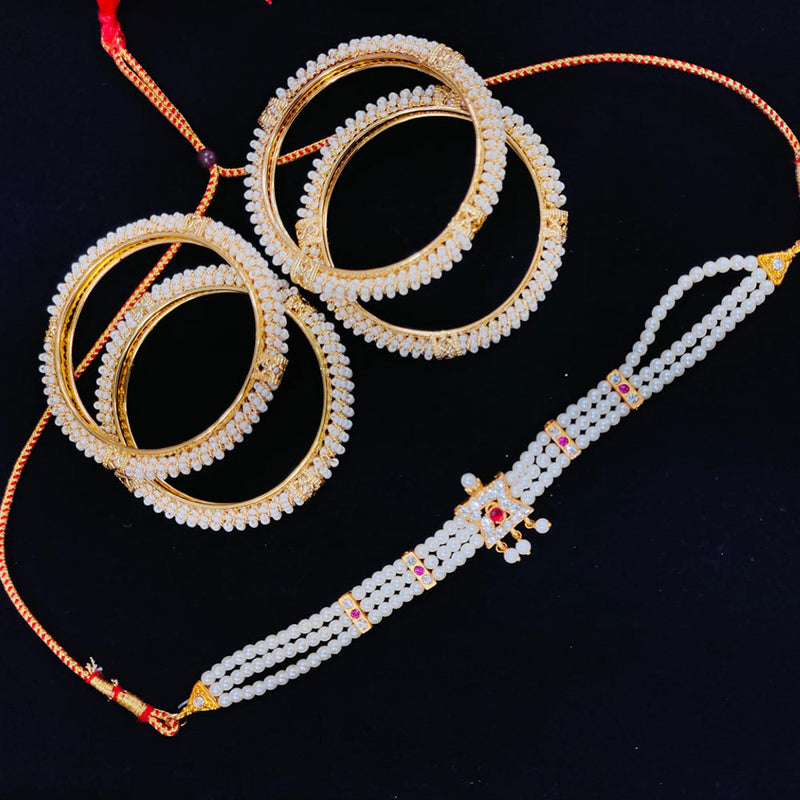 Pooja Bangles Gold Plated Combo Set