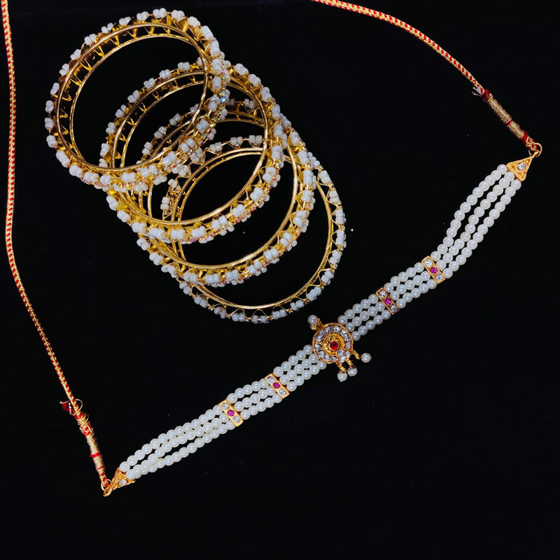 Pooja Bangles Gold Plated Combo Set