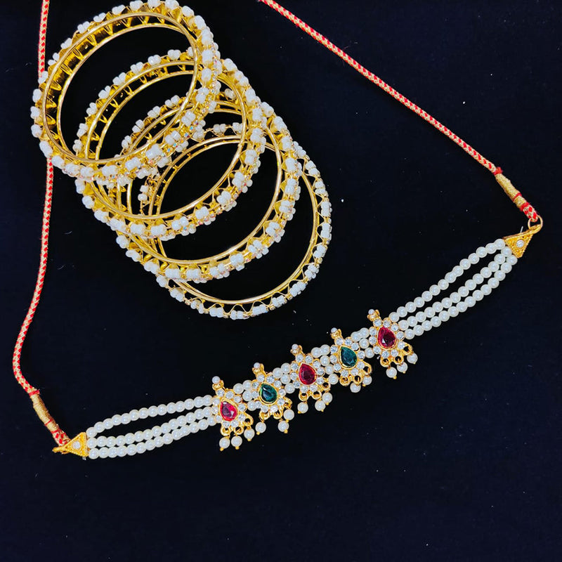 Pooja Bangles Gold Plated Combo Set