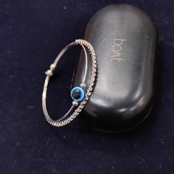 Pooja Bangles Silver Plated Austrian Stone And Evil Eye Bracelet