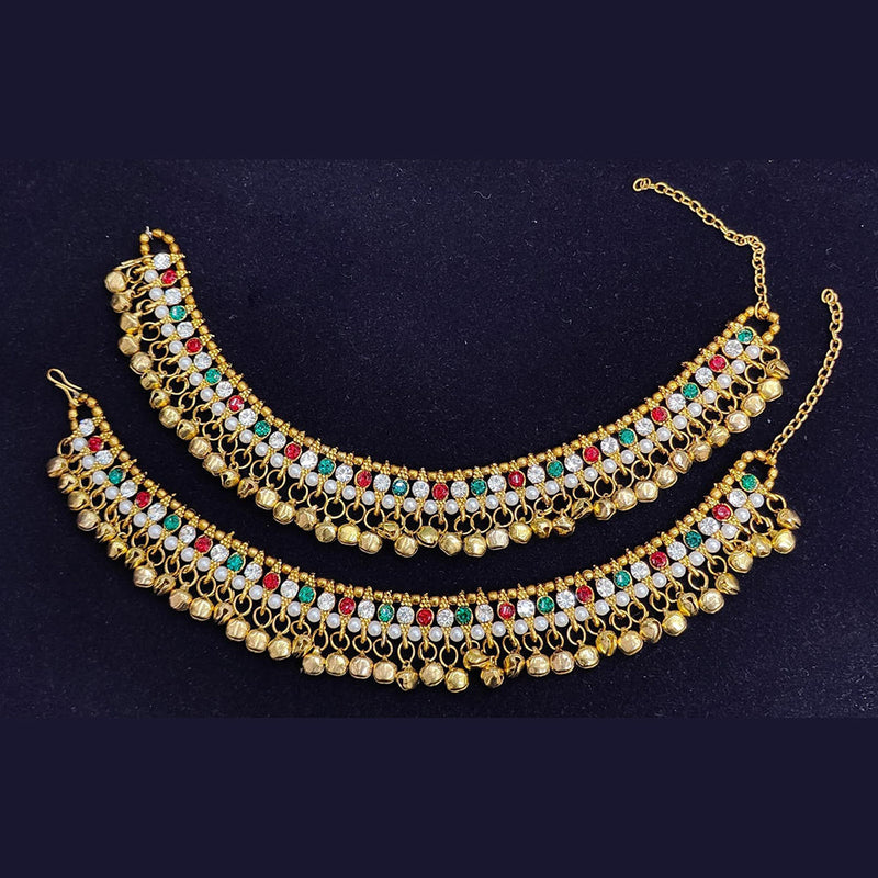 Pooja Bangles Gold Plated Austrian Stone Payal / Anklet