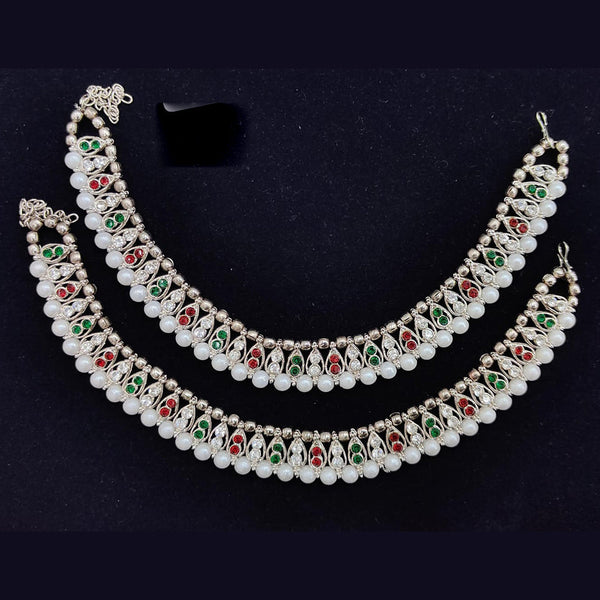 Pooja Bangles Silver Plated Austrian Stone Payal / Anklet