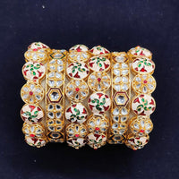 Pooja Bangles Gold Plated Meenakari Bangle Set