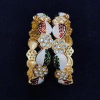 Pooja Bangles Gold Plated Meenakari Bangle Set