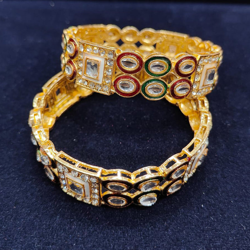 Pooja Bangles Gold Plated Meenakari Bangle Set