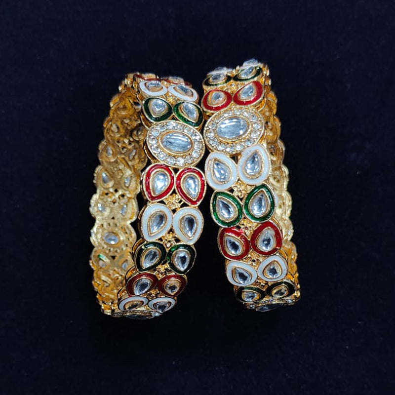 Pooja Bangles Gold Plated Meenakari Bangle Set