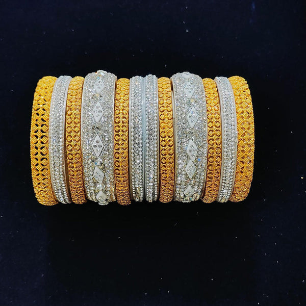 Pooja Bangles Silver And Gold Plated Bangle Set