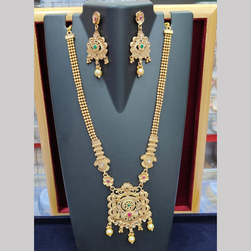 Pooja Bangles Gold Plated Long Necklace Set